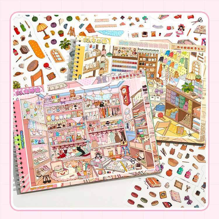 Shelf Keeper Book 3D Scene Stickers DIY Stickers(L)
