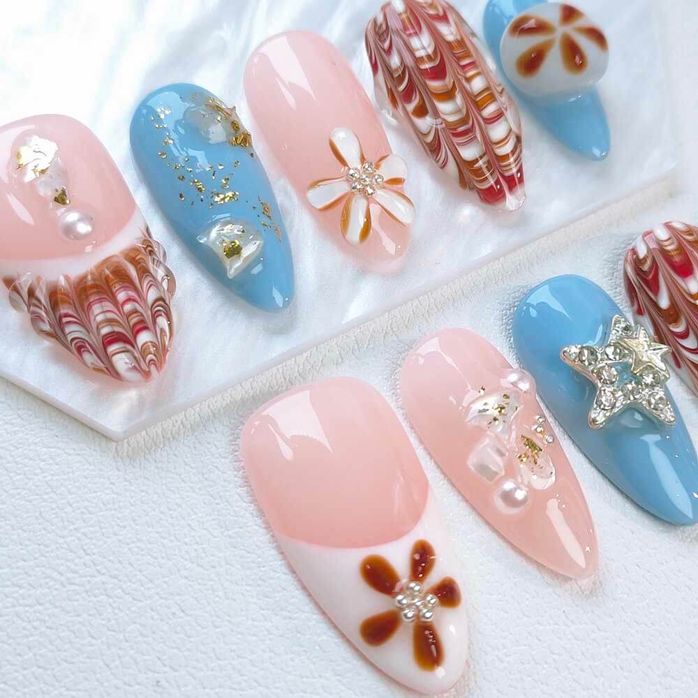 Beauty Art Garden Press On Nails Shell Veil 111
