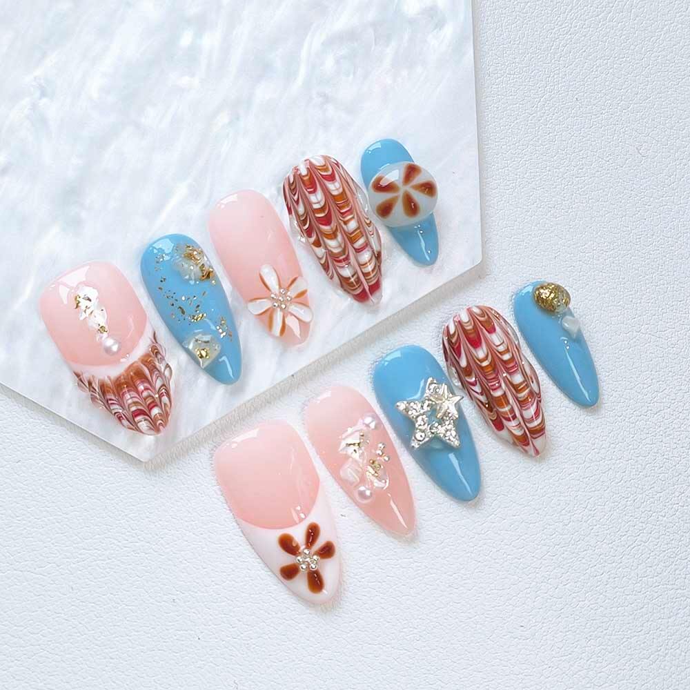 Beauty Art Garden Press On Nails Shell Veil 111
