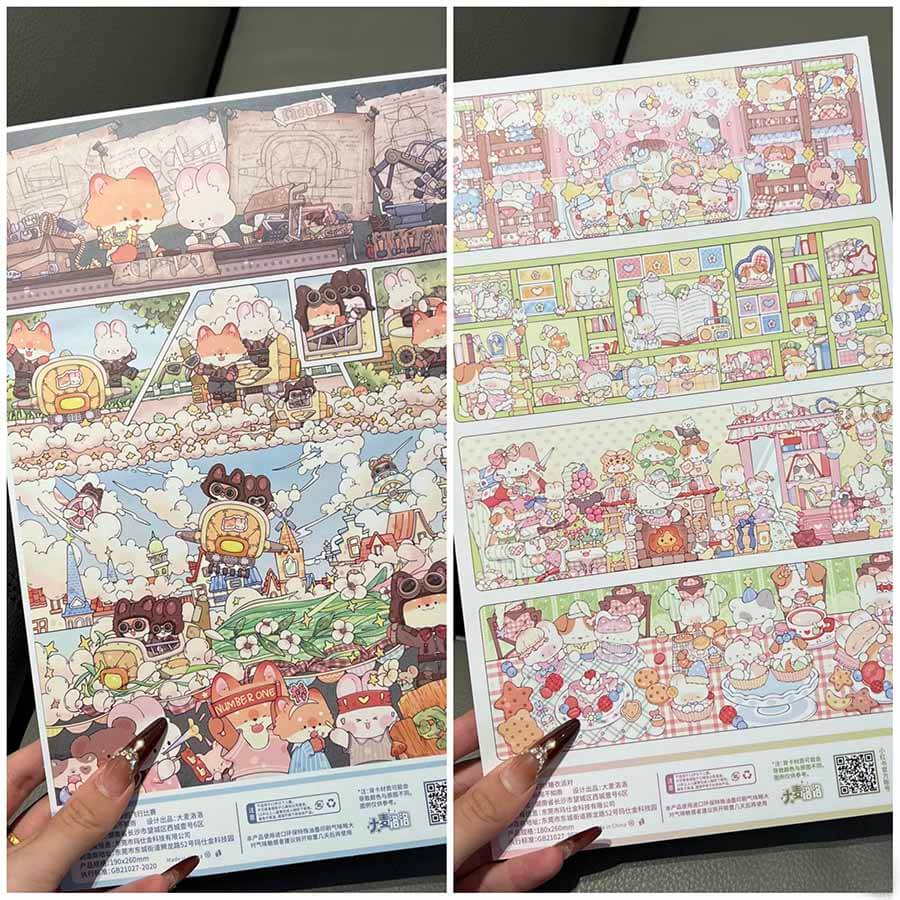 Silly Flying Race DIY 3D Scene Stickers 2 Cute Scenes(L)