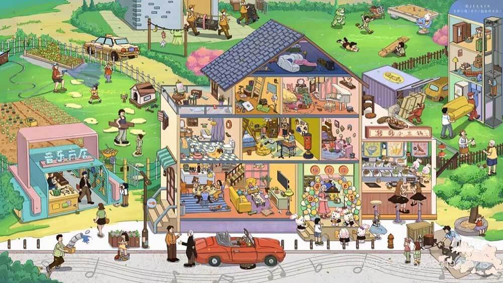Simple Pleasures DIY 3D Scene Stickers 3 Cute Miniature Scenes(L)