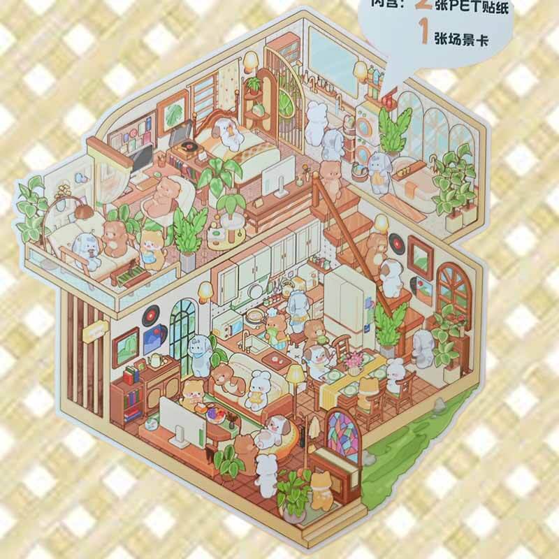 Sleepless Town DIY 3D Scene Stickers 2 Cute Miniature Scenes(M&L)