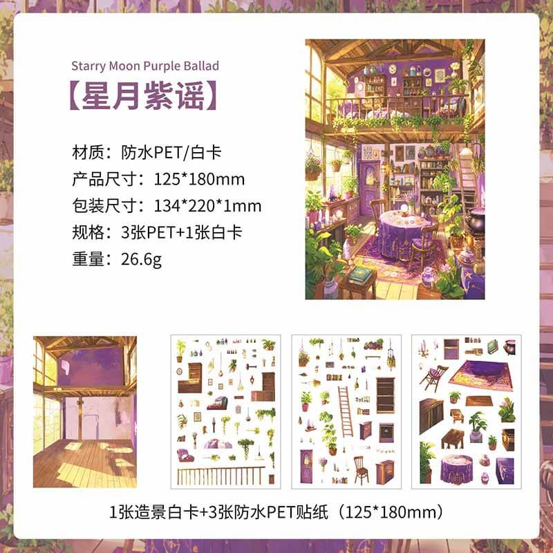 Slow Living Days DIY 3D Scene Stickers With Guide Lines(S)