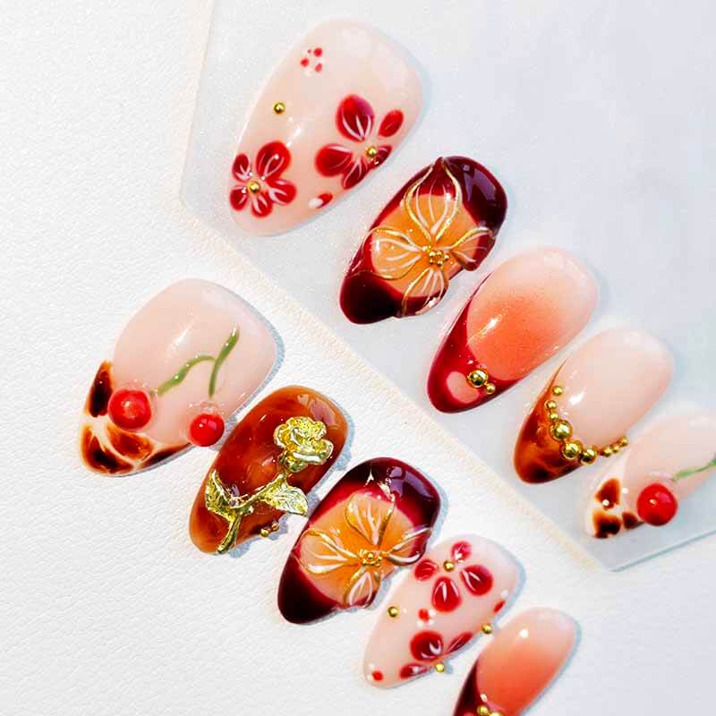 Beauty Art Garden Press On Nail Smoky Rose Gold 215