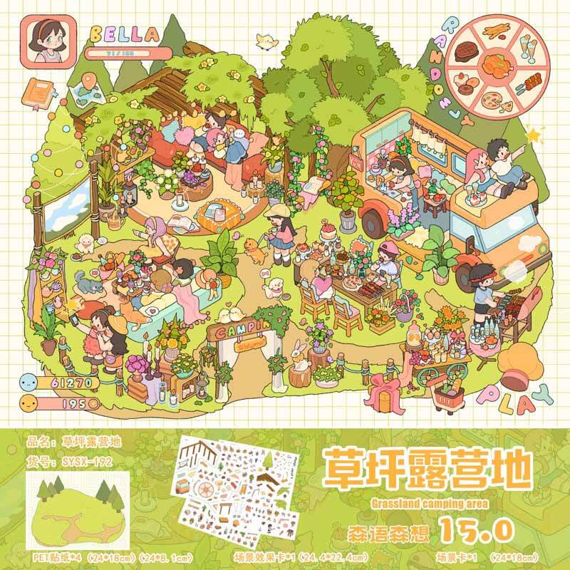 Snow Feast DIY 3D Scene Stickers With Guide Lines(M)
