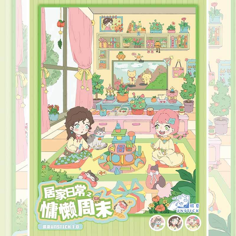 Soft Reveries DIY 3D Sticker 4 Cute Miniature Scenes(L)