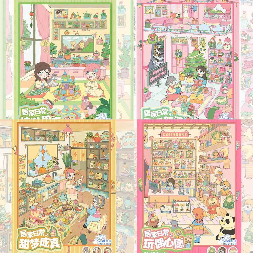 Soft Reveries DIY 3D Sticker 4 Cute Miniature Scenes(L)