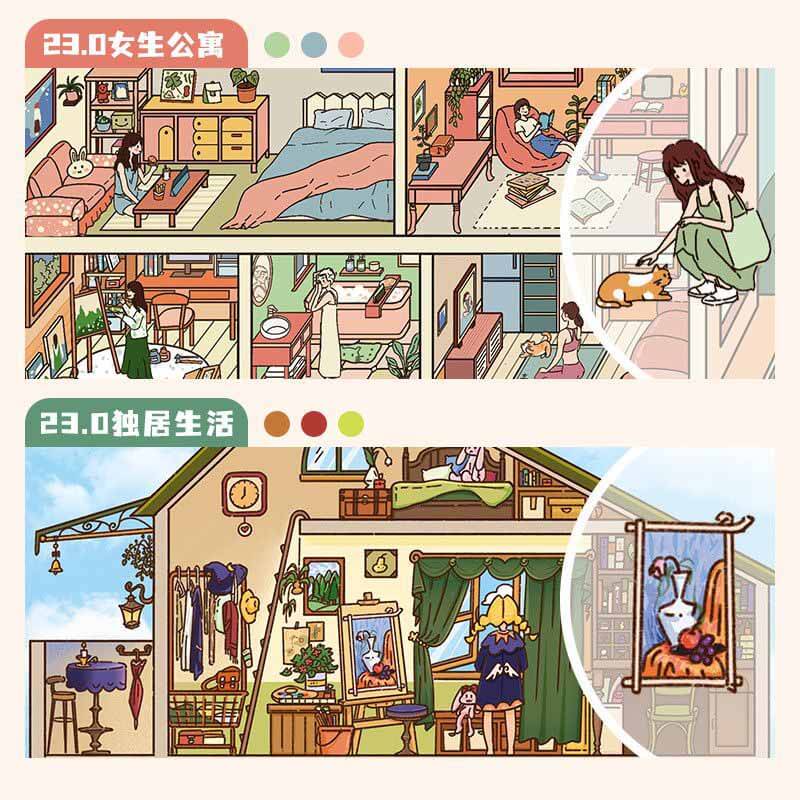 Solo Living DIY 3D Sticker 2 Cute Miniature Scenes(L)