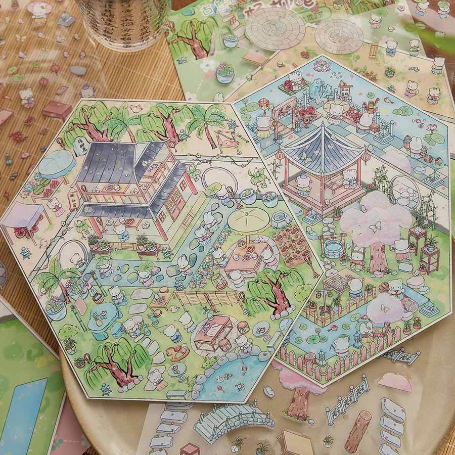 Spring Alley DIY 3D Scene Stickers 2 Cute Miniature Scenes