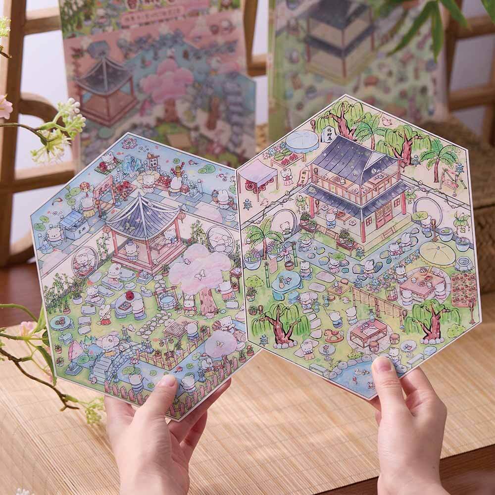 Spring Alley DIY 3D Scene Stickers 2 Cute Miniature Scenes