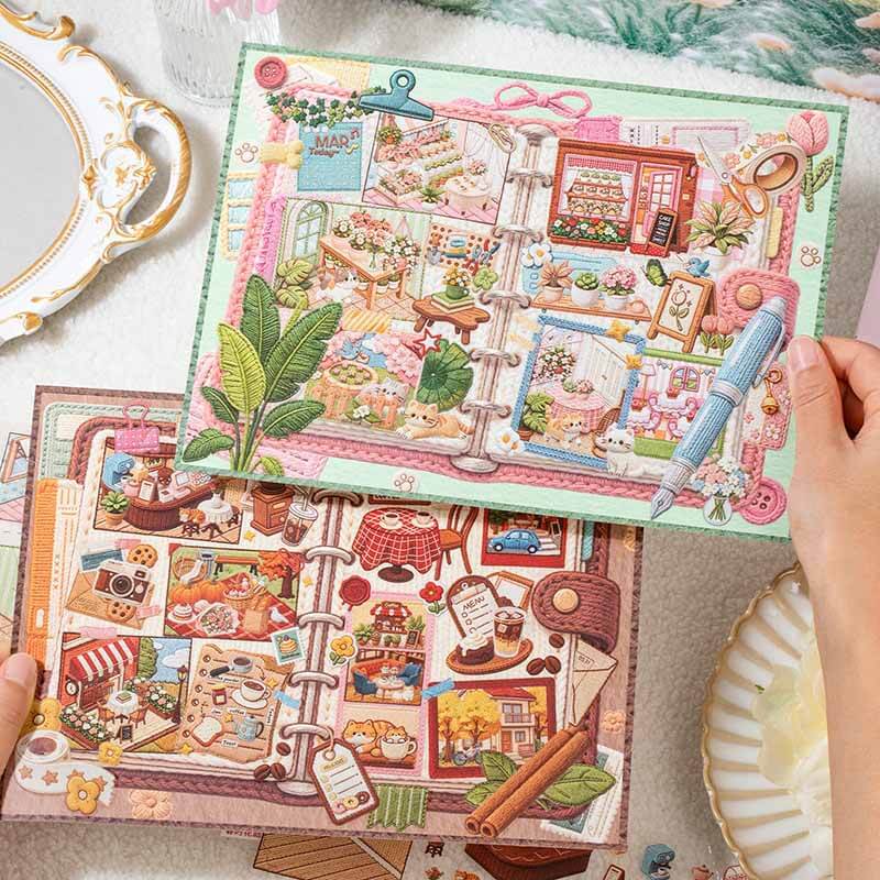 Spring Patio DIY 3D Scene Stickers With Guide Lines(L)