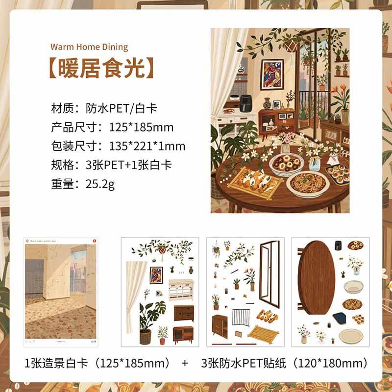 Spring Picnic DIY 3D Scene Stickers With Guide Lines(S)