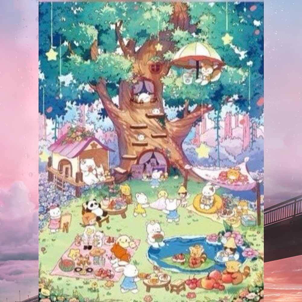Spring Postcard DIY 3D Scene Stickers 3 Cute Miniature Scenes