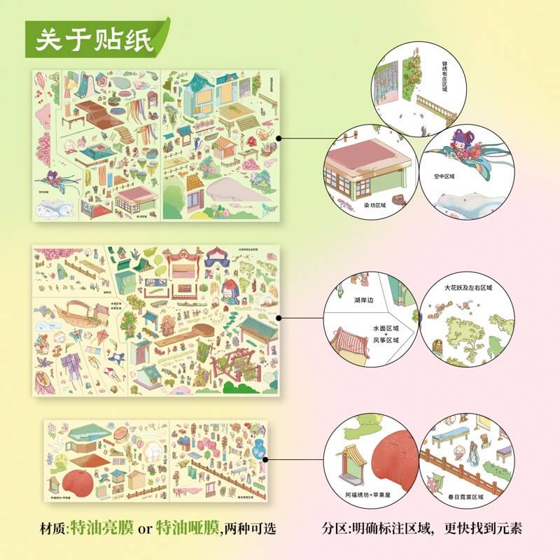 Spring Sprite DIY 3D Scene Stickers With Guide Lines(XXL)