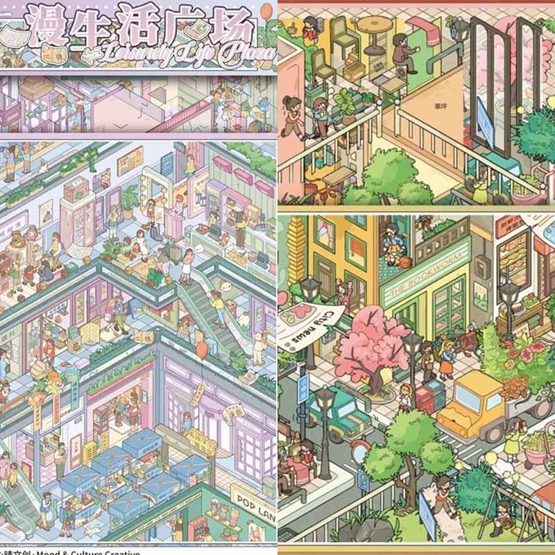 Spring Stroll DIY 3D Scene Stickers 2 Cute Scenes(L)