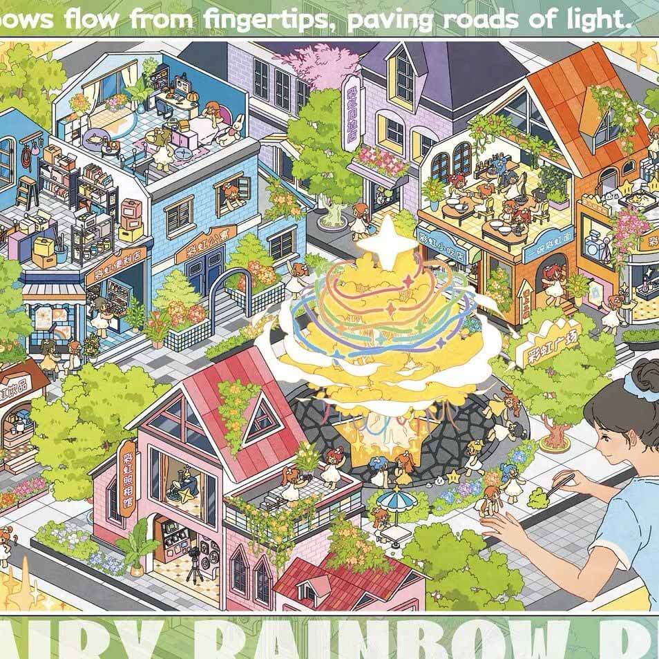 Sprite City DIY 3D Scene Stickers 4 Cute Miniature Scenes(L)