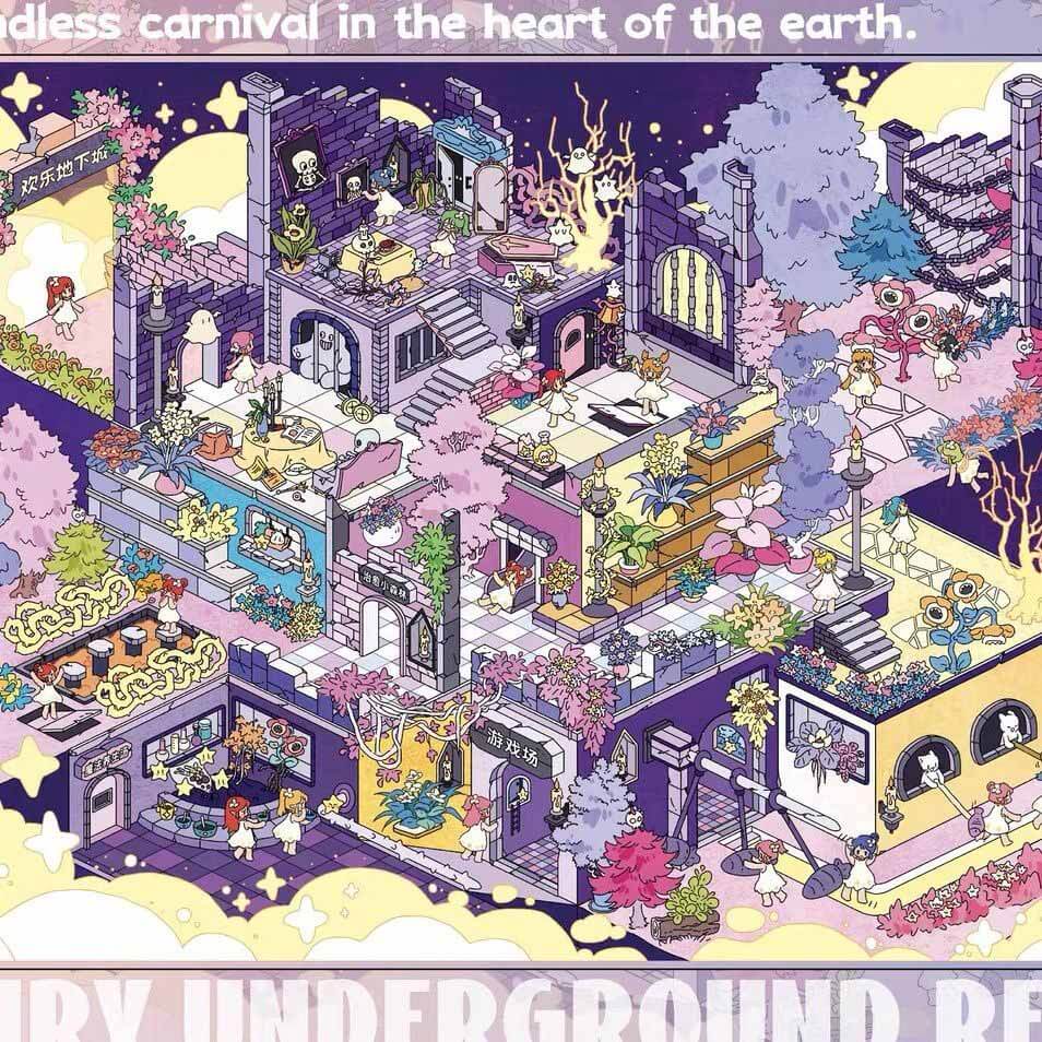 Sprite City DIY 3D Scene Stickers 4 Cute Miniature Scenes(L)