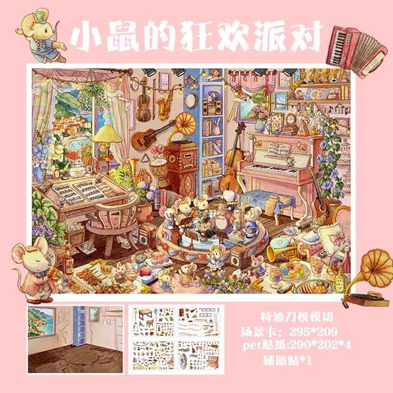Squeaky Days DIY 3D Scene Stickers With Guide Lines(L)