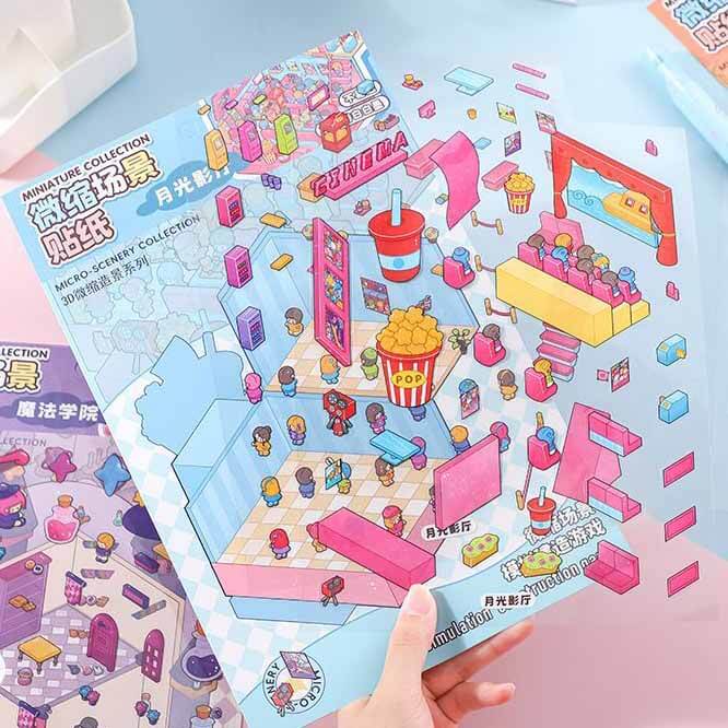 Starlight Adventures DIY 3D Scene Stickers 4 Cute Miniature Scenes (L)