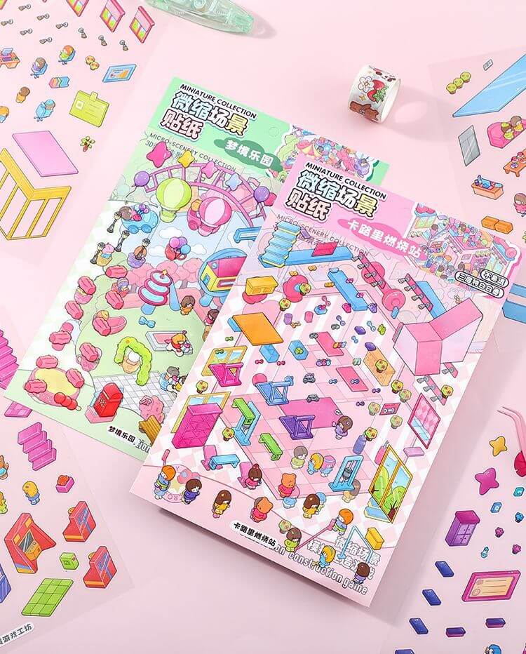 Starlight Adventures DIY 3D Scene Stickers 4 Cute Miniature Scenes (L)