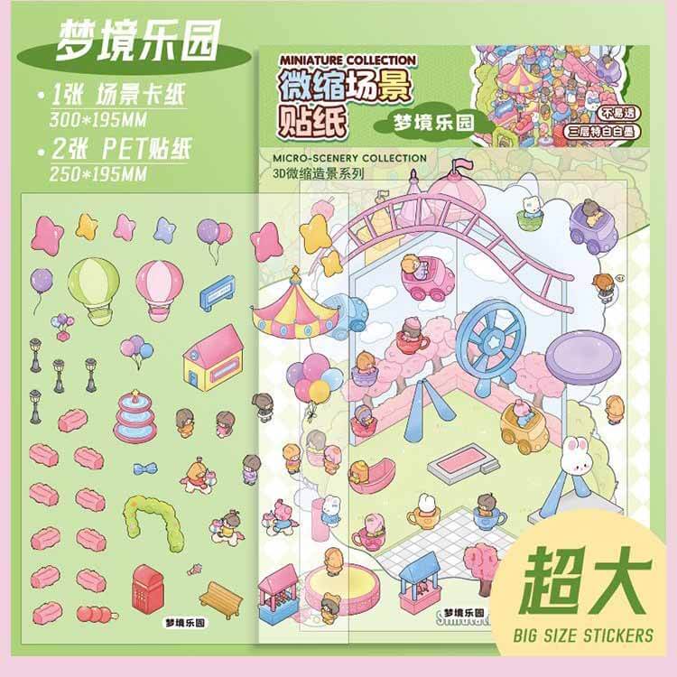 Starlight Adventures DIY 3D Scene Stickers 4 Cute Miniature Scenes (L)