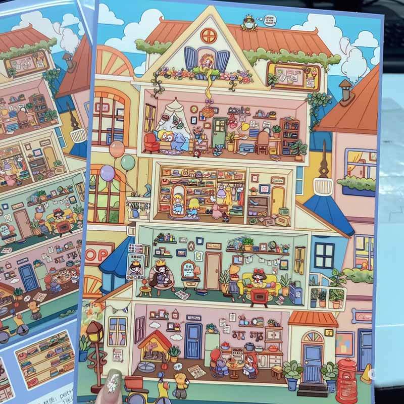Stories in Motion DIY 3D Scene Stickers 4 Cute Miniature Scenes(L)
