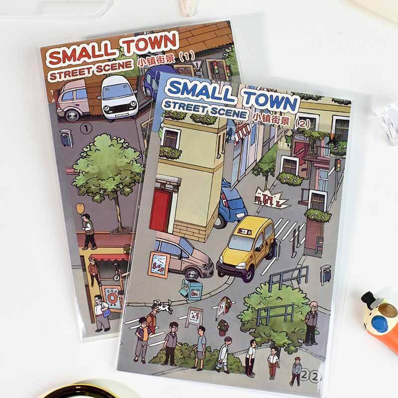 Street View Puzzle DIY 3D Scene Stickers Cute Miniature Scenes(S)