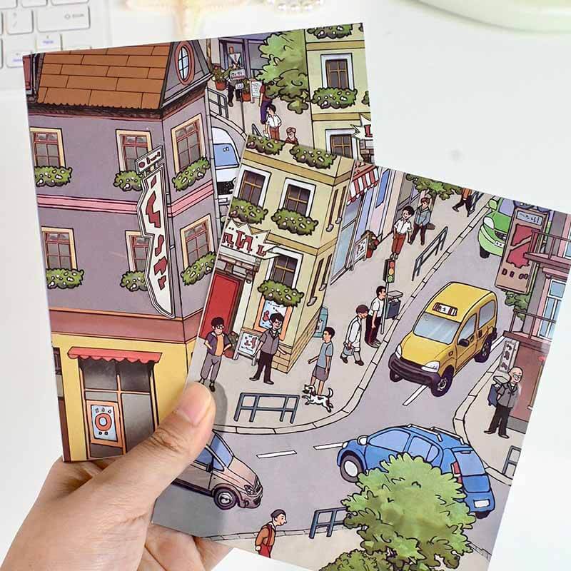Street View Puzzle DIY 3D Scene Stickers Cute Miniature Scenes(S)