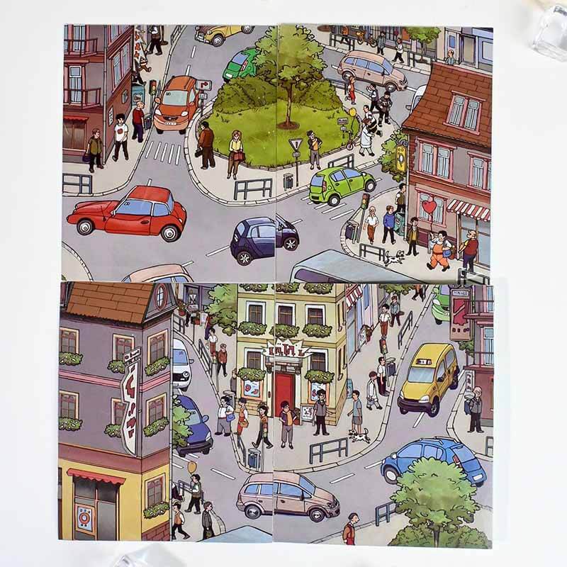 Street View Puzzle DIY 3D Scene Stickers Cute Miniature Scenes(S)