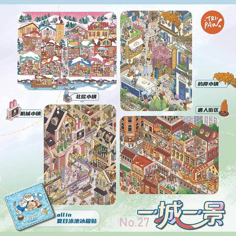 Style Town DIY 3D Scene Stickers 4 Cute  Scenes(L)