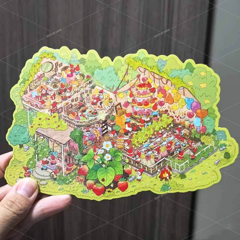 Sugar Garden DIY 3D Scene Stickers 4 Cute Miniature Scenes(L)