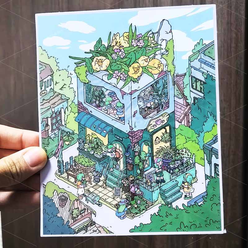 Sugar Garden DIY 3D Scene Stickers 4 Cute Miniature Scenes(L)