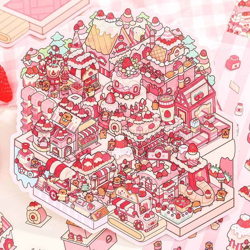 Sugar Pop Club DIY 3D Scene Stickers 3 Cute Miniature Scenes(L)