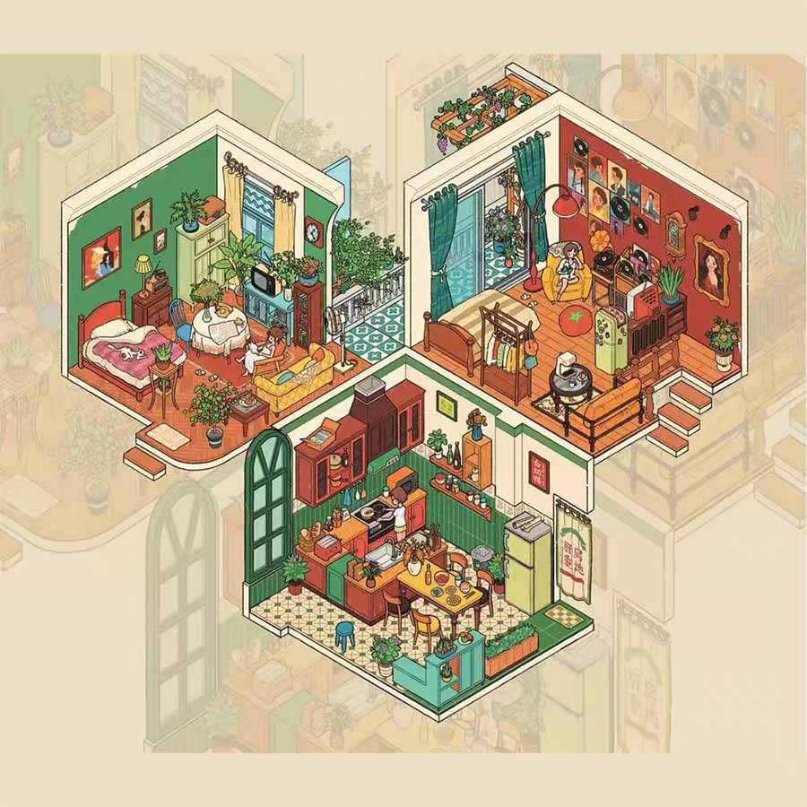 Summer Glow DIY 3D Sticker 3 Cute Miniature Scenes(M)