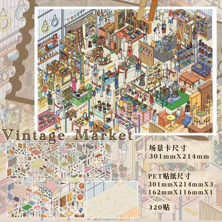 Summer Market DIY 3D Scene Stickers 2 Cute  Scenes(XL)