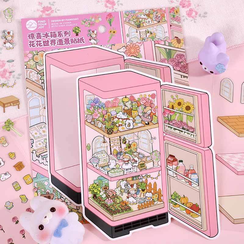Summer Whisper DIY 3D Scenes Sticker 4 Cute Miniature Scenes(S)