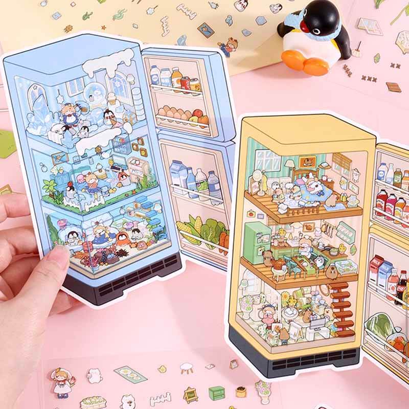 Summer Whisper DIY 3D Scenes Sticker 4 Cute Miniature Scenes(S)