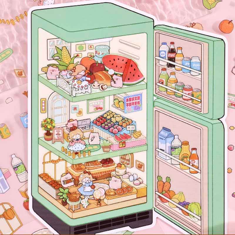 Summer Whisper DIY 3D Scenes Sticker 4 Cute Miniature Scenes(S)