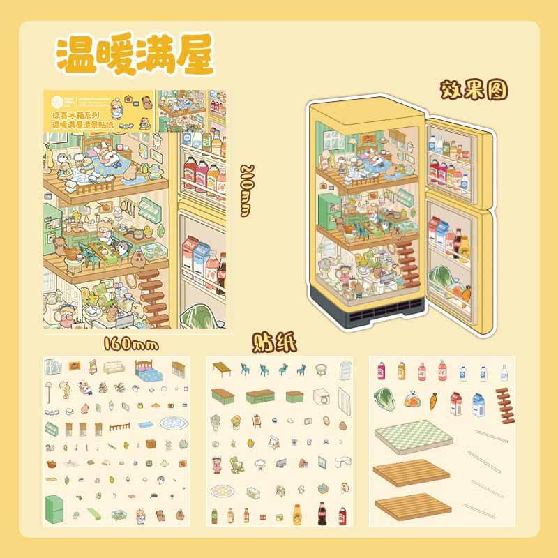 Summer Whisper DIY 3D Scenes Sticker 4 Cute Miniature Scenes(S)