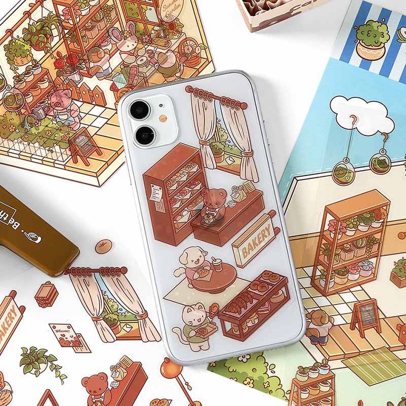 Sunny Room DIY 3D Scene Stickers 4 Cute Miniature Scenes (S)