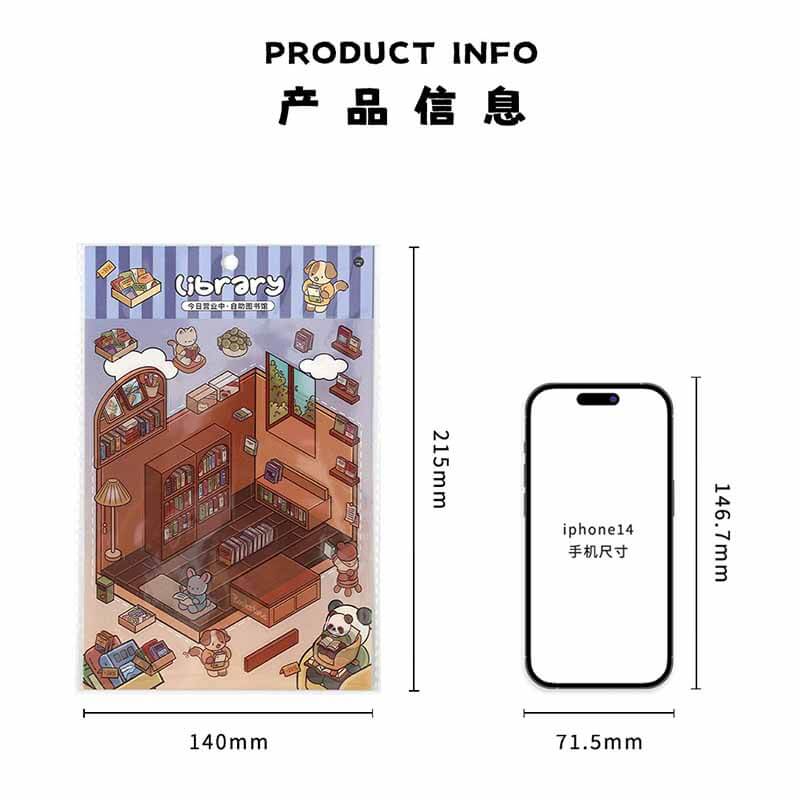 Sunny Room DIY 3D Scene Stickers 4 Cute Miniature Scenes (S)