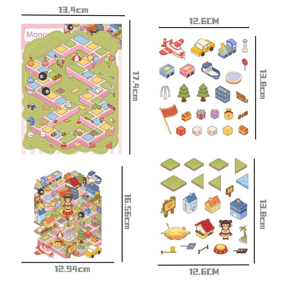 Sweet Air Club DIY 3D Scene Stickers 4 Cute Miniature Scenes(S)