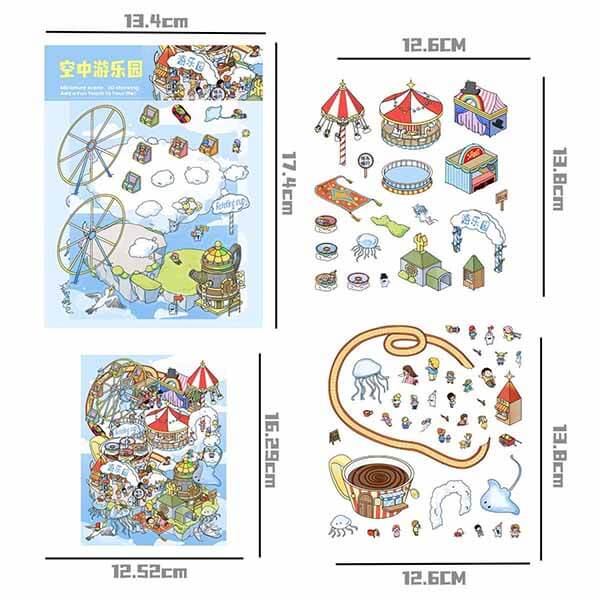 Sweet Air Club DIY 3D Scene Stickers 4 Cute Miniature Scenes(S)