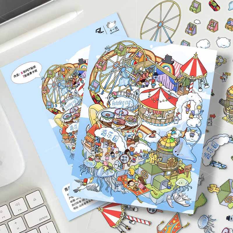Sweet Air Club DIY 3D Scene Stickers 4 Cute Miniature Scenes(S)