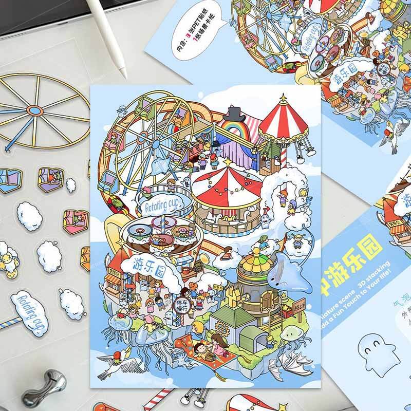 Sweet Air Club DIY 3D Scene Stickers 4 Cute Miniature Scenes(S)