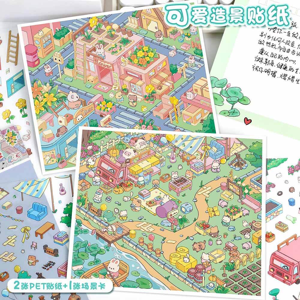 Sweet Bakes DIY 3D Scene Stickers 2 Cute Miniature Scenes