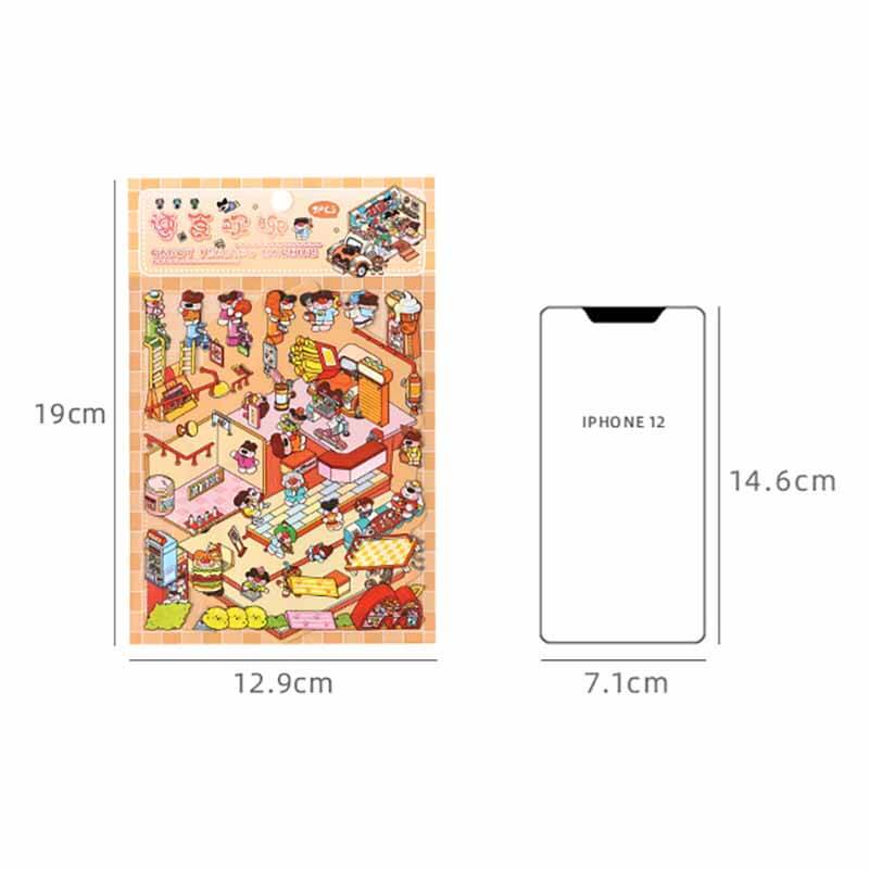 Sweet Feast DIY 3D Scene Stickers 4 Cute Miniature Scenes(S)