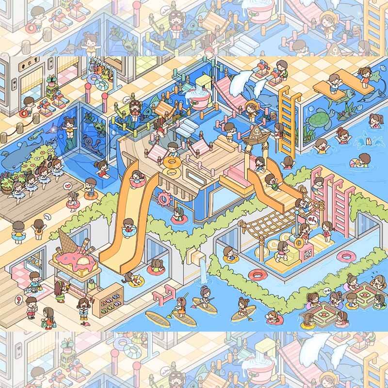 Sweet Life Chronicle DIY 3D Scene Stickers 2 Cute Miniature Scenes(XL)