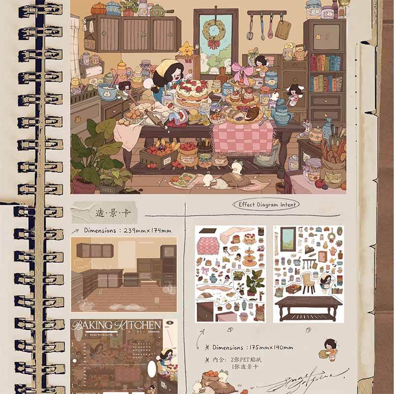 Sweet Oven Tales DIY 3D Scene Stickers 3 Cute Scenes(L)