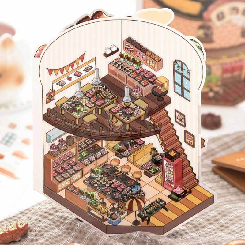 Sweet Wilderness Shop DIY 3D Scene Stickers 2 Cute Scenes(L)